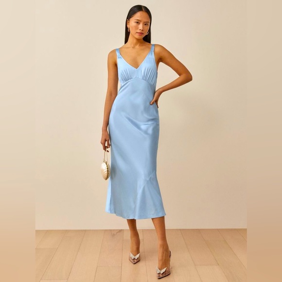 Reformation Dresses & Skirts - Reformation Blue Silk Midi Dress
